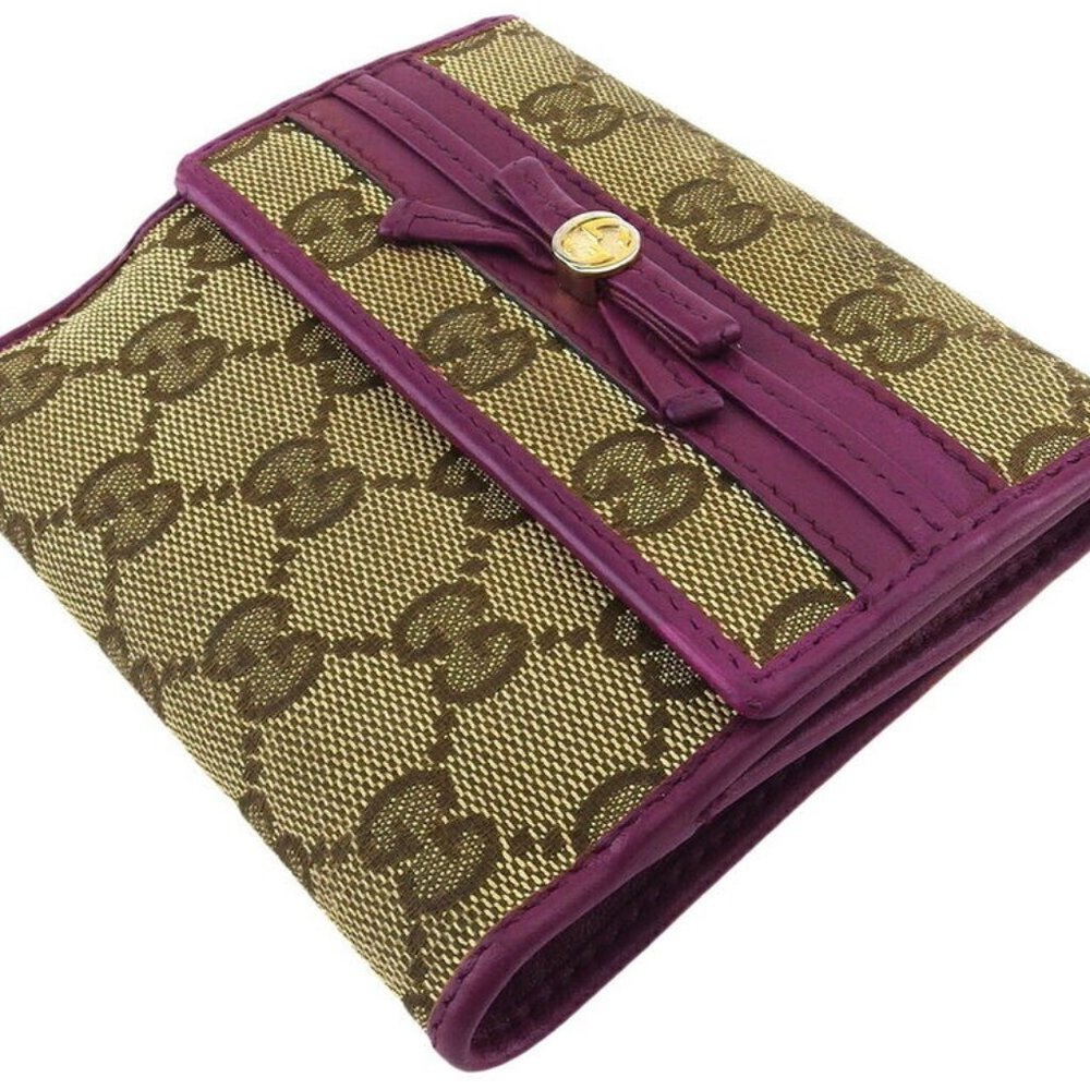 Gucci W Hook Wallet Gg Canvas Beige Canvas ~ Leat… - image 5